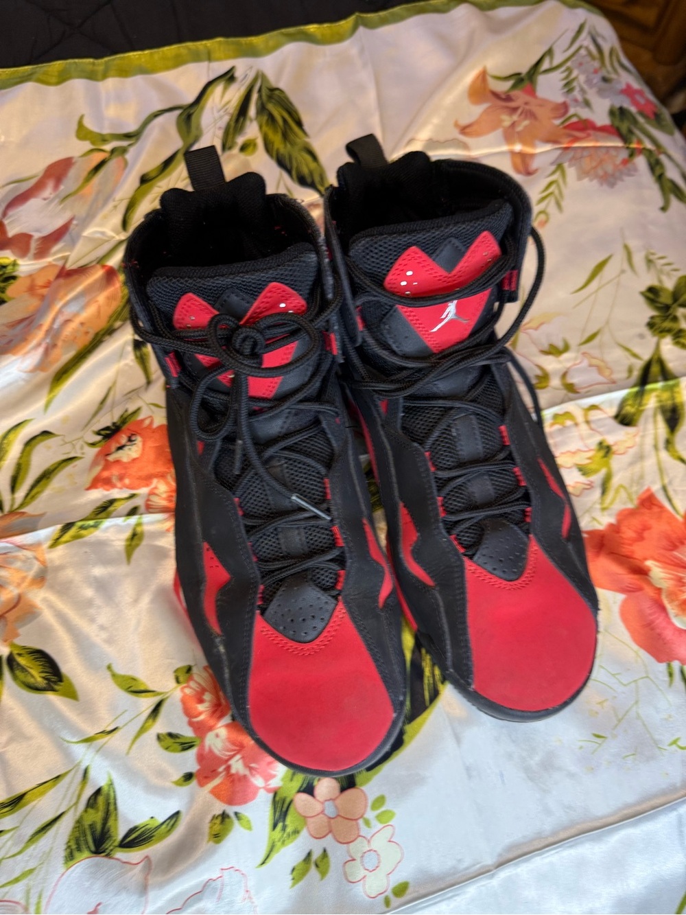 Nike Air Jordan True Flight Black Red High Top Basketball Sneakers Men’s Size 10